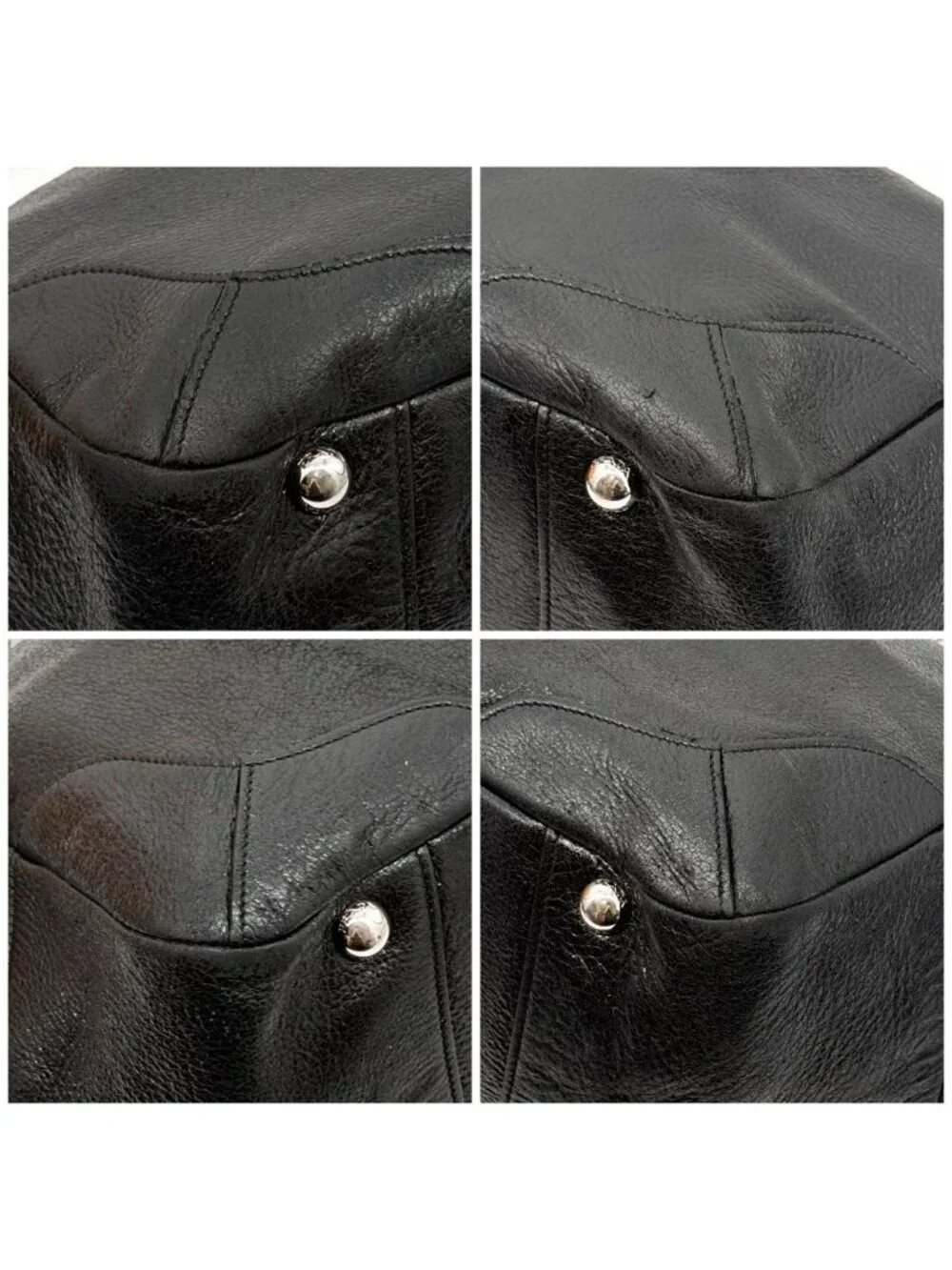 Prada Vitello Daino Leather Chain Hobo Handbag Triangle